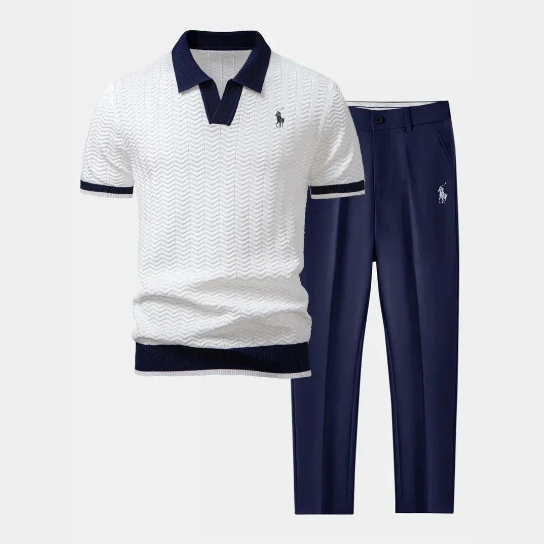 Urban Tailor | V-Neck Polo & Slim Fit Tapered Pants Set