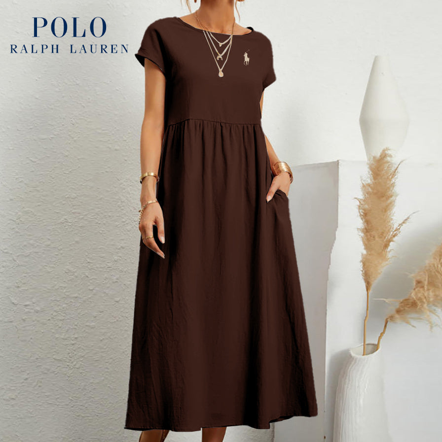Urban Tailor | Coastal Ease Dress – Cotton & Linen with Pleated Finish