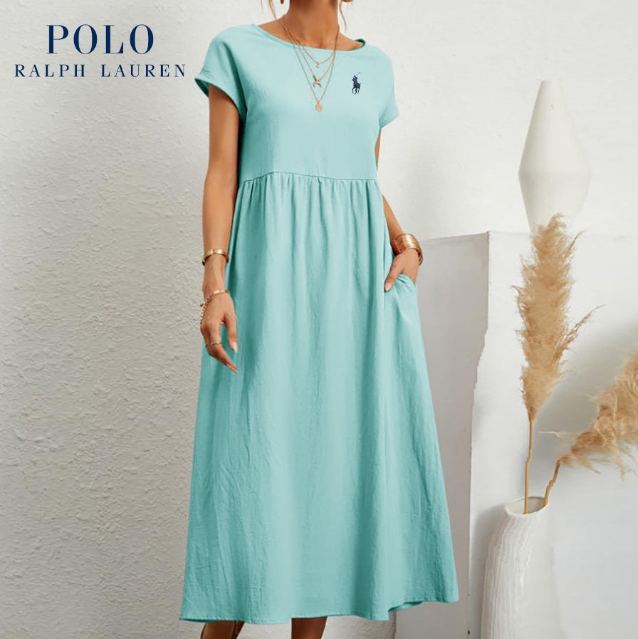 Urban Tailor | Coastal Ease Dress – Cotton & Linen with Pleated Finish