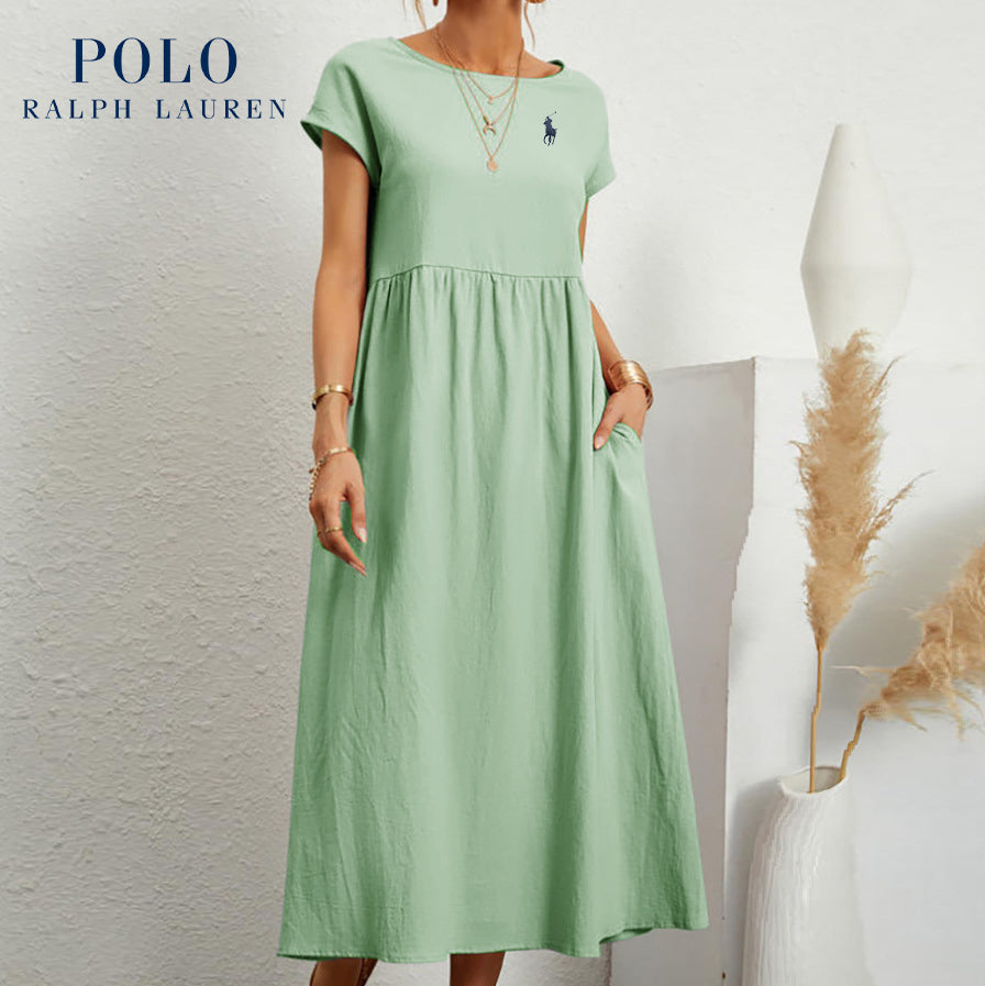 Urban Tailor | Coastal Ease Dress – Cotton & Linen with Pleated Finish