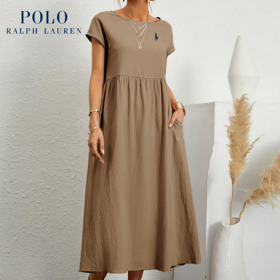 Urban Tailor | Coastal Ease Dress – Cotton & Linen with Pleated Finish
