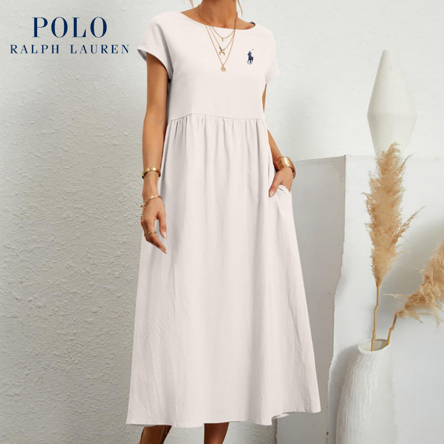 Urban Tailor | Coastal Ease Dress – Cotton & Linen with Pleated Finish