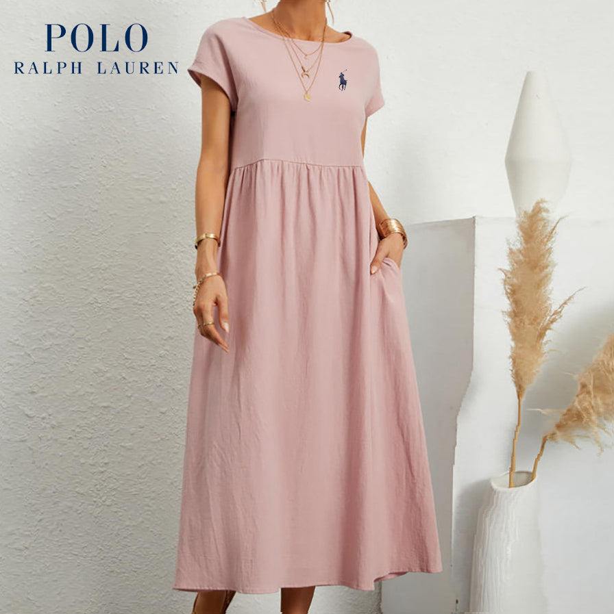 Urban Tailor | Coastal Ease Dress – Cotton & Linen with Pleated Finish