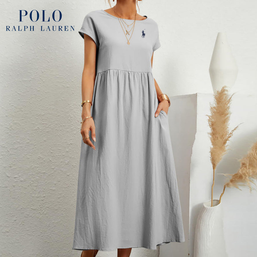 Urban Tailor | Coastal Ease Dress – Cotton & Linen with Pleated Finish
