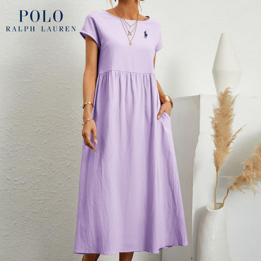 Urban Tailor | Coastal Ease Dress – Cotton & Linen with Pleated Finish