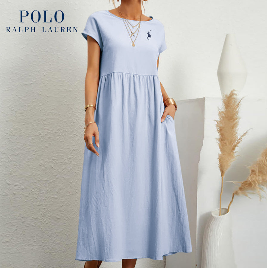 Urban Tailor | Coastal Ease Dress – Cotton & Linen with Pleated Finish