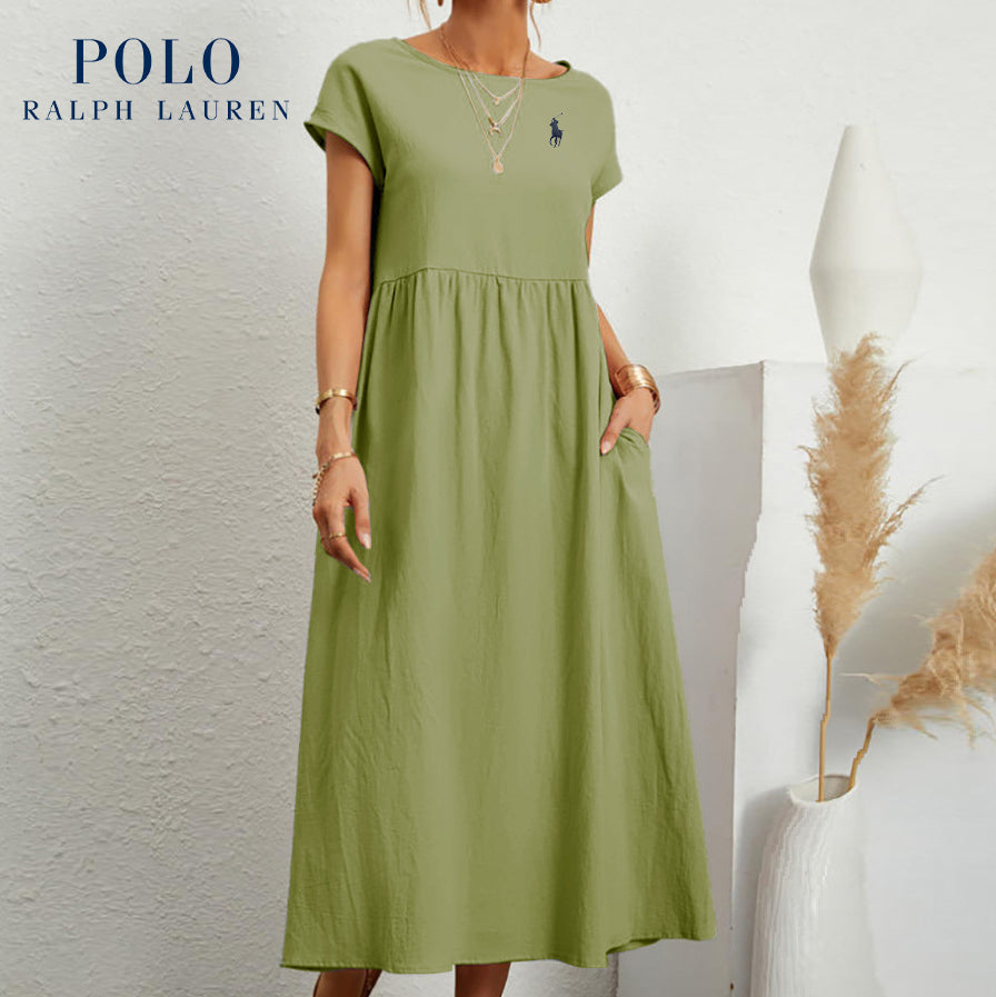 Urban Tailor | Coastal Ease Dress – Cotton & Linen with Pleated Finish