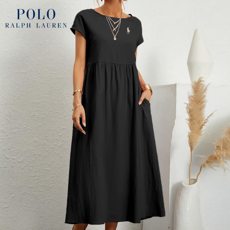 Urban Tailor | Coastal Ease Dress – Cotton & Linen with Pleated Finish