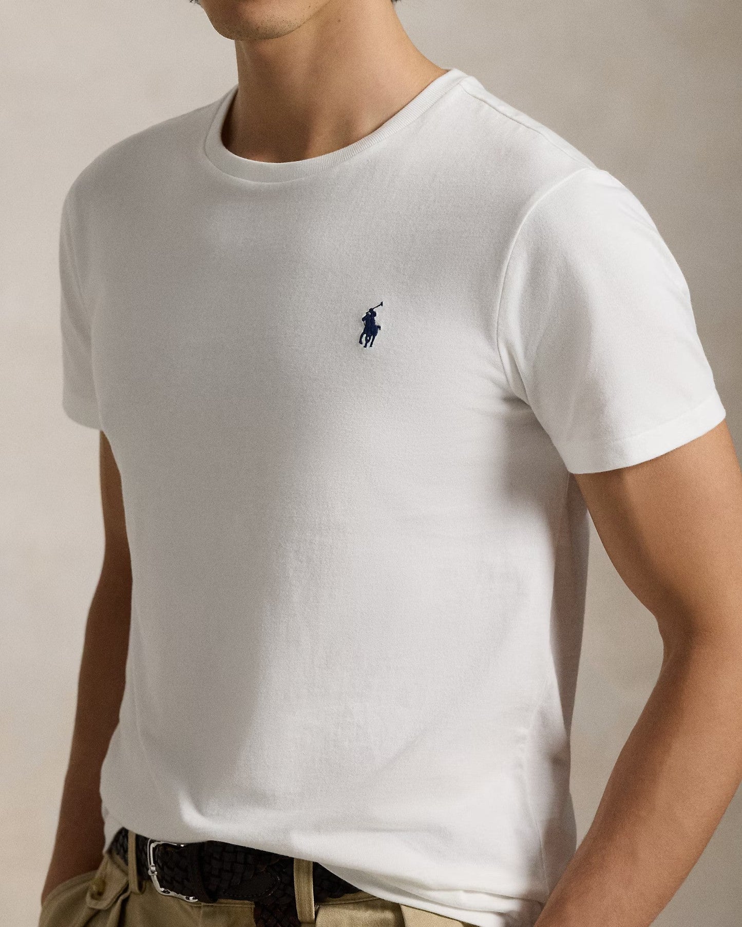Slim fit jersey crew neck t-shirt RL - White