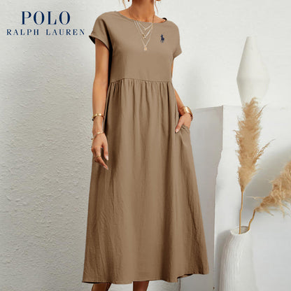 Urban Tailor | Coastal Ease Dress – Cotton & Linen with Pleated Finish