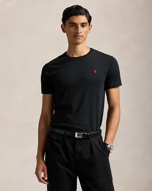 Slim fit jersey crew neck t-shirt  RL - Black